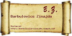 Barbulovics Zinajda névjegykártya